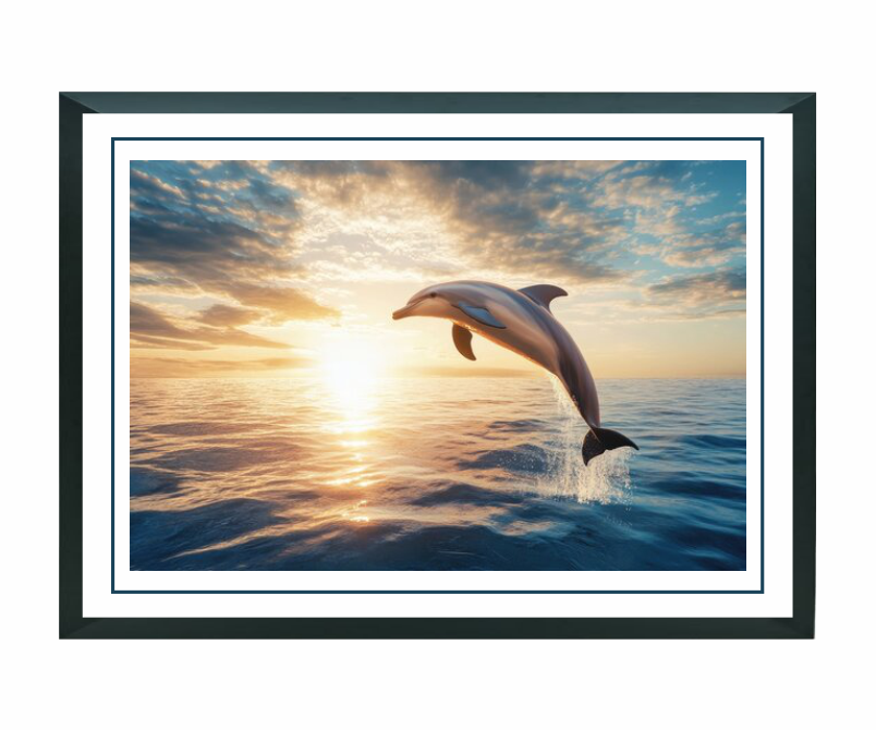 Golden Waves: Dolphin at Sunset